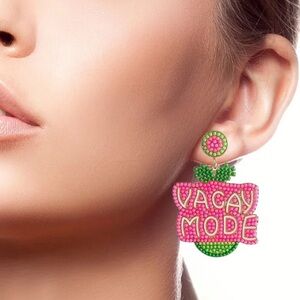 NEW| Vacay Mode Multi-Color Beaded Dangle Earrings